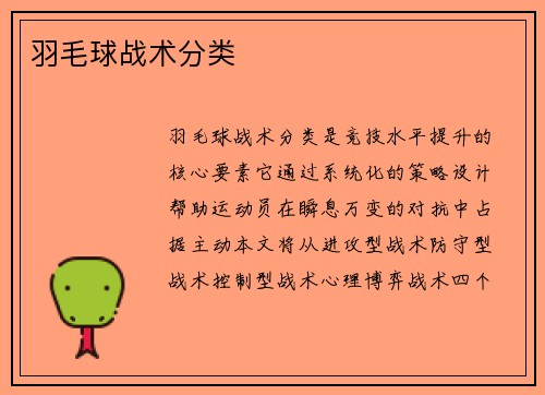 羽毛球战术分类